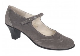 Marimea 37 Pantofi dama eleganti din piele naturala intoarsa Gri P104GRI5VEL